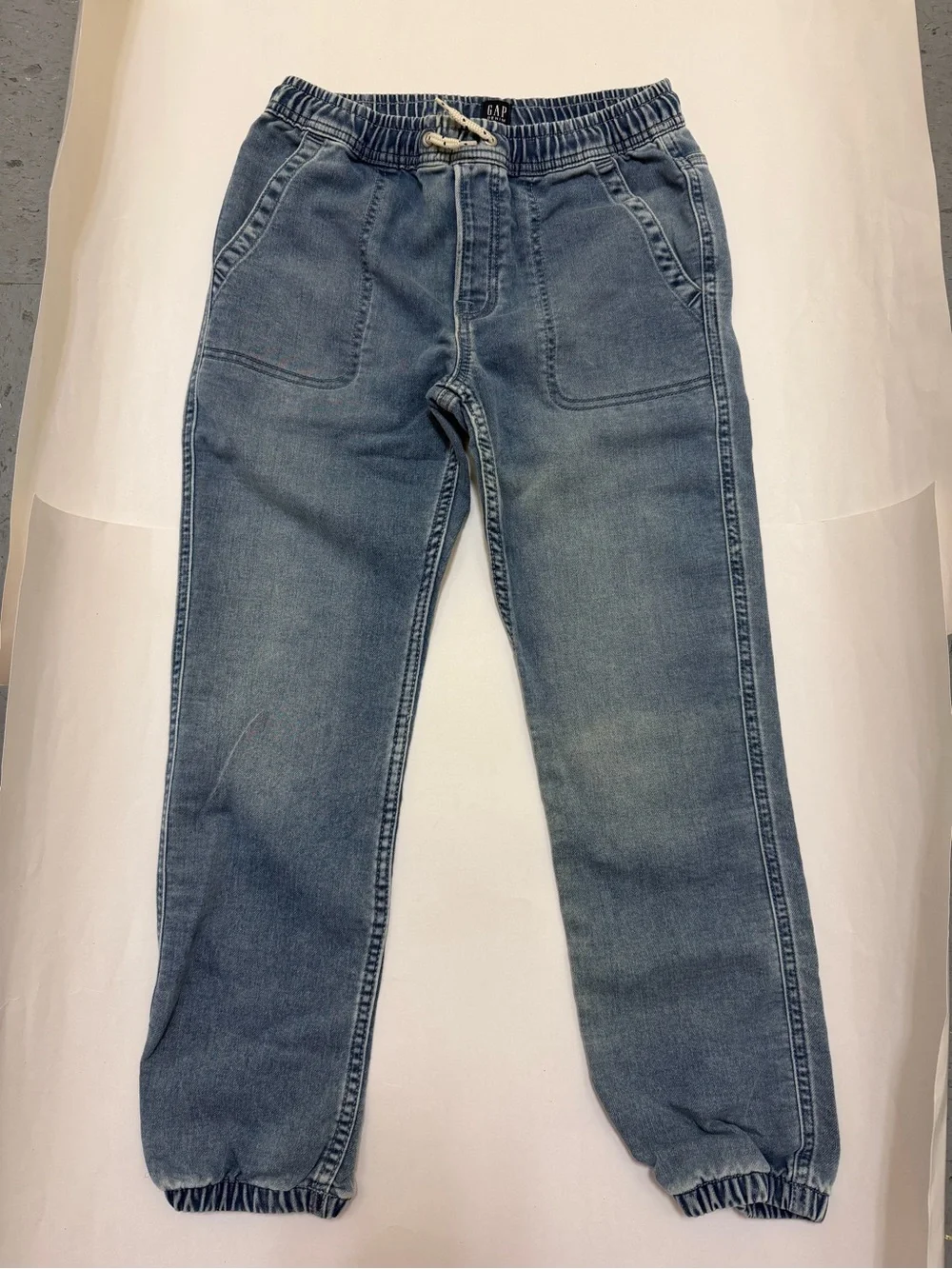 GAP Two-Tone Denim Jogger Pants - Light Blue & Dark Blue